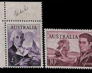 94741b - AUSTRALIA  - STAMP - SG#  358a + 359a on WHITE  PAPER -- Seafarers MNH