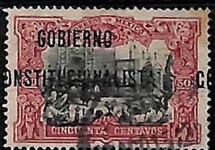 94925dA  - MEXICO -  STAMPS  - Yvert  #  276  Shifted Overprint  - USED