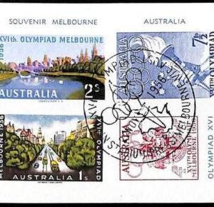 94737b - AUSTRALIA - STAMPS -  PRIVATE PRINT Souvenir Sheet 1956 OLYMPIC GAMES