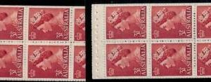 94740a - AUSTRALIA  - STAMP - set of 2 BOOKLET PANES 3 1/2d - W & W/O watermark!