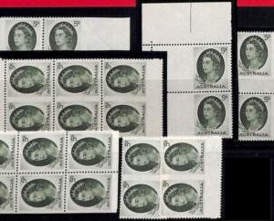 94738 - AUSTRALIA - STAMPS - SG  # 354 - Lot of stamps : PERFORATION errors  MNH
