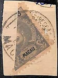 94918fA - MACAO Macau - STAMPS - 1903 Mundifil  # 130b BISECTED - very nice!
