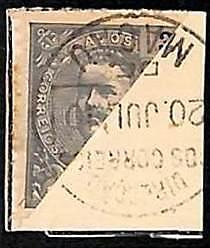 94918fB - MACAO Macau - STAMPS - 1903 Mundifil  # 130b BISECTED - very nice!