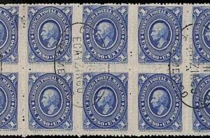 94921  - MEXICO - STAMPS -  Mi # 134 - BLOCK of 10  STAMPS -- Fine Used