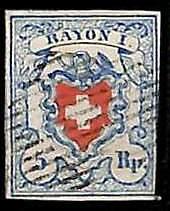 94988bC  - SWITZERLAND -  STAMPS  - Zumstein #  17 II -   Very Fine USED