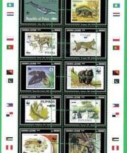 A6793 - SIERRA LEONE, Error, 2019, MISPERF MINIATURE SHEET: WWF, Whales, Birds,