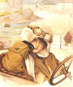 Lib7788 - VINTAGE Illustrated POSTCARD - Glamour, Ladies  LADY DRIVING CAR 1918