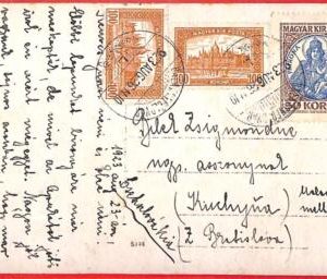 aa1943 - HUNGARY - Postal History -  POSTCARD to SLOVAKIA 1923