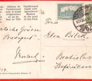aa1930 - HUNGARY - Postal History -  POSTCARD to SLOVAKIA 1924