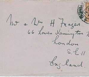 21097 - POSTAL HISTORY - COVER with INDIAN PAQUEBOT POSTMARK on GB stamp 1932