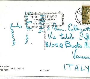 16455 - GB - Postal History - POSTMARK on POSTCARD 1974 textile EMBROIDERY