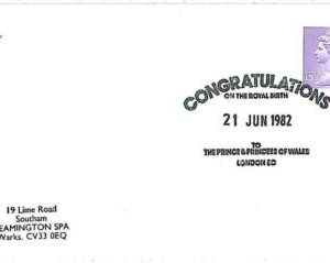 25606 - GB - POSTAL HISTORY: Special postmark on COVER: ROYALTY Royal Birth 1982
