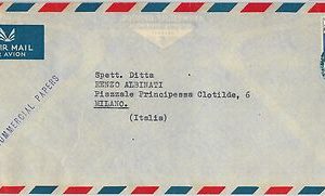 65186 - ETHIOPIA - POSTAL HISTORY -   COVER to ITALY 1954 - ASMARA blue postmark