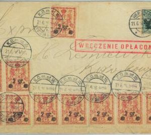 94171 -  POLAND - POSTAL HISTORY -  Michel  9b blocks on COVER! Superb franking!