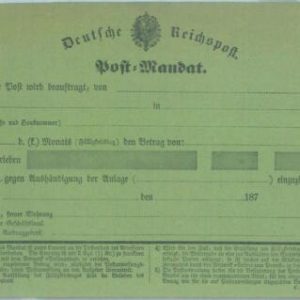 89299 - GERMANY - Postal History -  STATIONERY FORMULAR Card  POST MANDATE