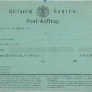 89216 - GERMANY Bayern - Postal History - STATIONERY Formular CARD Post Auftrag