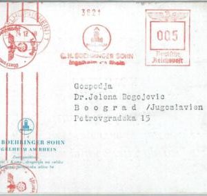 69943 - GERMANY Yugoslavia - POSTAL HISTORY - MECHANICAL Postmark 1940 CHEMISTRY
