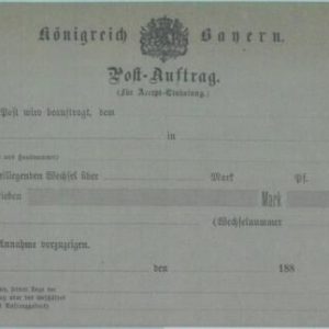 89217 - GERMANY Bayern - Postal History - STATIONERY Formular CARD Post Auftrag