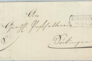81996 - GERMANY Baden - POSTAL HISTORY - Prephilatelic cover from CARLSRUHE 1850