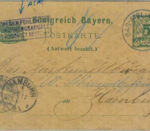 89229 - GERMANY Bayern - Postal History: DOUBLE STATIONERY CARD Bad Aibling 1900