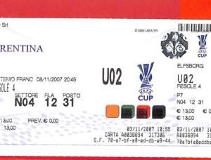 C0918 - Collectible FOOTBALL TICKET stub - UEFA 2007: FIORENTINA  vs IF Elfsborg