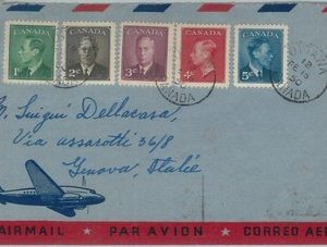 77265 - CANADA - Postal History - SG# 414 to 418 on AIRMAIL COVER to ITALY 1950