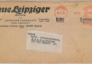 79263 - GERMANY - Postal History - MECHANICAL red POSTMARK -  1932 Newspaper