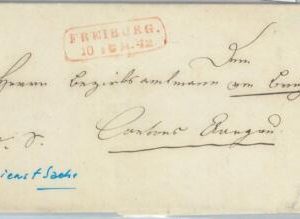 81995 - GERMANY Baden - POSTAL HISTORY - Prephilatelic cover from FREIBURG  1842