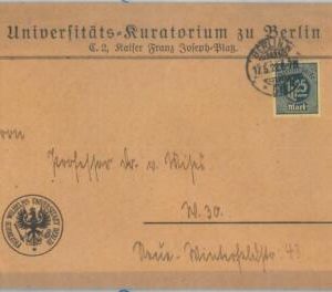 79277 - GERMANY - POSTAL  HISTORY - COVER sent to RICHARD von MISES 1922