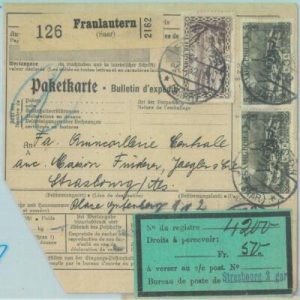 89329 - GERMANY Saar - Postal History -  STATIONERY FORMULAR Parcel Card 1932