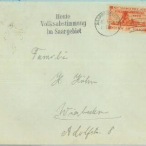 89357 - GERMANY Saar  - POSTAL HISTORY -  COVER : Volksabstimmung 1935!
