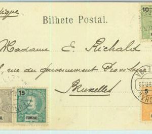 BK1591 - PORTUGAL Funchal - POSTAL HISTORY -  POSTCARD to BELGIUM -  1908