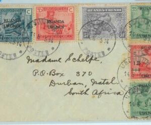 BK1577 - RWANDA URUNDI  - POSTAL HISTORY -  COVER  to DURBAN South Africa 1914