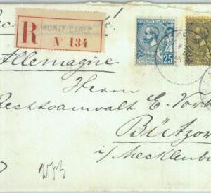 88934 - MONACO - Postal History - REGISTERED COVER to GERMANY 1910