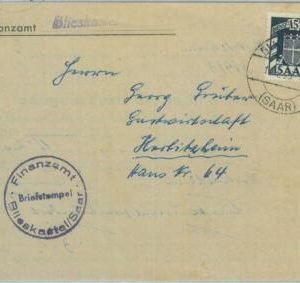 89367 - GERMANY Saar  - POSTAL HISTORY -  COVER  from Blieskastel 1953