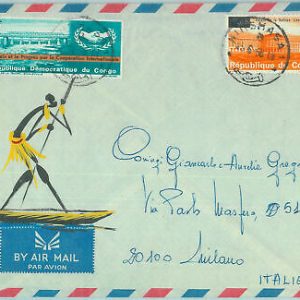 88909 - CONGO - HISTORIA POSTAL - SOBRE A ITALIA - PINTADA A MANO! 1968