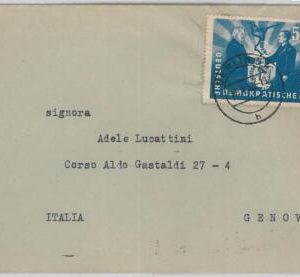 65703 - GERMANY DDR - POSTAL HISTORY: Michel # 285 on COVER  to ITALY 1952
