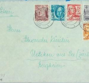 89237 - GERMANY Württemberg - Postal History - MIXED FRANKING on COVER 1949