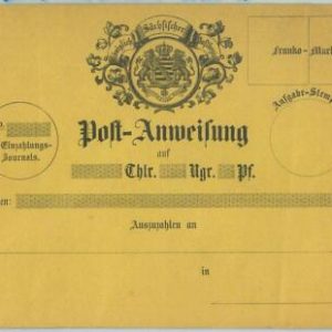 67642 - GERMANY: Sachsen  - Postal History - STATIONERY Money Order - Borek  2