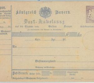66771 - GERMANY BAYERN - Postal History - STATIONERY  CARD: Military Money Order