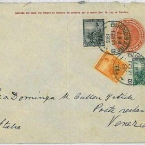 37345  - ARGENTINA - Postal HISTORY - Postal Stationery COVER  to VENEZIA Italy