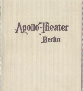 82251 -  GERMANY - Tourist  PROPAGANDA  Map : Apollo THEATRE -  BERLIN  1908