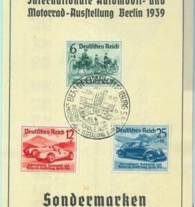 86595 - GERMANY Reich - Postal History - SPECIAL FDC Card 1939 CARS transport
