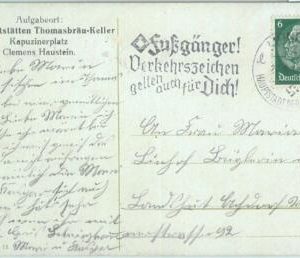 86597 - GERMANY - Postal History - Nice postmark on POSTCARD 1936  ROAD SAFETY