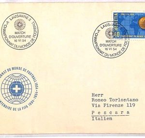 ai4017 - Switzerland - POSTAL HISTORY - Special Postmark - FOOTBALL - 1954