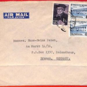 aa3972 - Portuguese India - POSTAL HISTORY -  AIRMAIL Cover to GERMANY 1950's