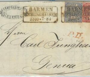 66724 - GERMANY  Norddeutsche Post Bezirk - Postal History - COVER to ITALY 1871