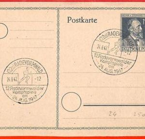 aa2428 - GERMANY - Postal History - POSTMARK on STATIONERY CARD 1947 Athletics