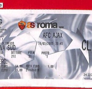 C1429 - Vecchio  BIGLIETTO PARTITA CALCIO - 2003  CHAMPIONS League:  ROMA - AJAX