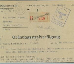 84070 - GERMANY  - Postal History - FIELD MAIL Feldpost  sent REGISTERED  1943